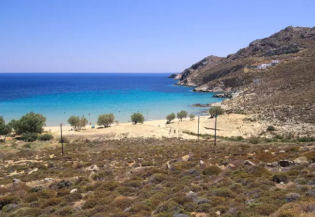 La bellissima spiaggia di Fili Ammos, una delle più belle e naturali di tutta la Grecia.