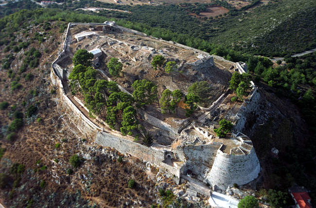 La fortezza di Agios Georgios, antico capoluogo di Cefalonia.