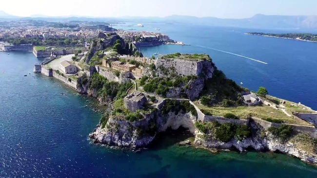 La fortezza vecchia a Corfù in Grecia.