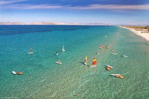 La meravigliosa spiaggia di Mastichari in Grecia, isola di Kos nel Dodecaneso.
