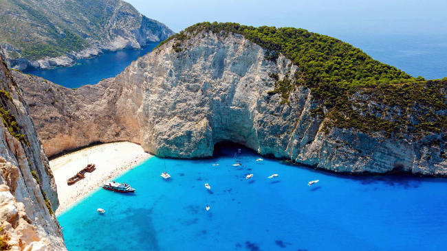 spiaggia del naufragio a Zante.