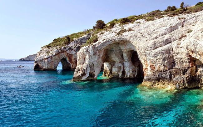 Grotte blu a Zante.