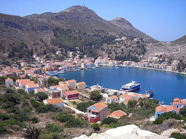 L'isola greca di Kastelorizo o Kastellorizo, quella del film Mediterraneo.