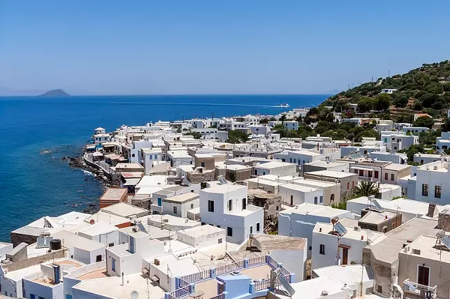 Il villaggio di Mandraki sull'isola di Nisyros.