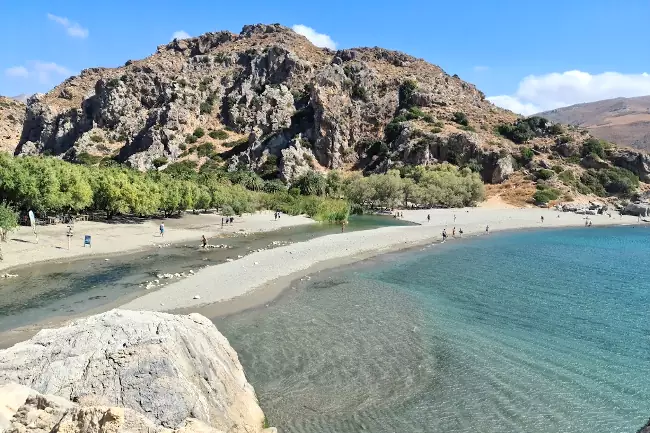 L'incredibile bellezza della spiaggia di Preveli, nel parte meridionale di Creta.