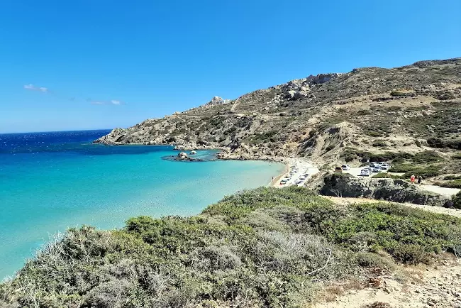 La spiaggia di Damatria, un'altra zona interessante di queste splendida isola greca.