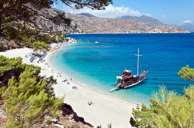 Spiaggia di Apella a Karpathos in Grecia.