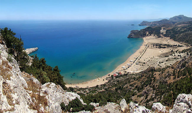 Spiaggia di Tsambika a Rodi.